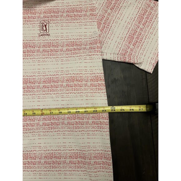 Nike Golf XL Polo Shirt Red and White, Print, DriFit Stretch TPC Canyons Logo - Picture 4 of 6